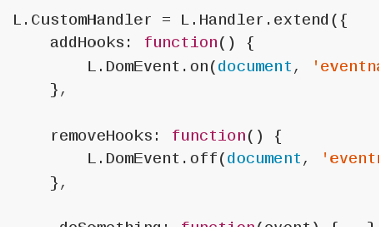 Link to Extending Leaflet: Handlers and Controls